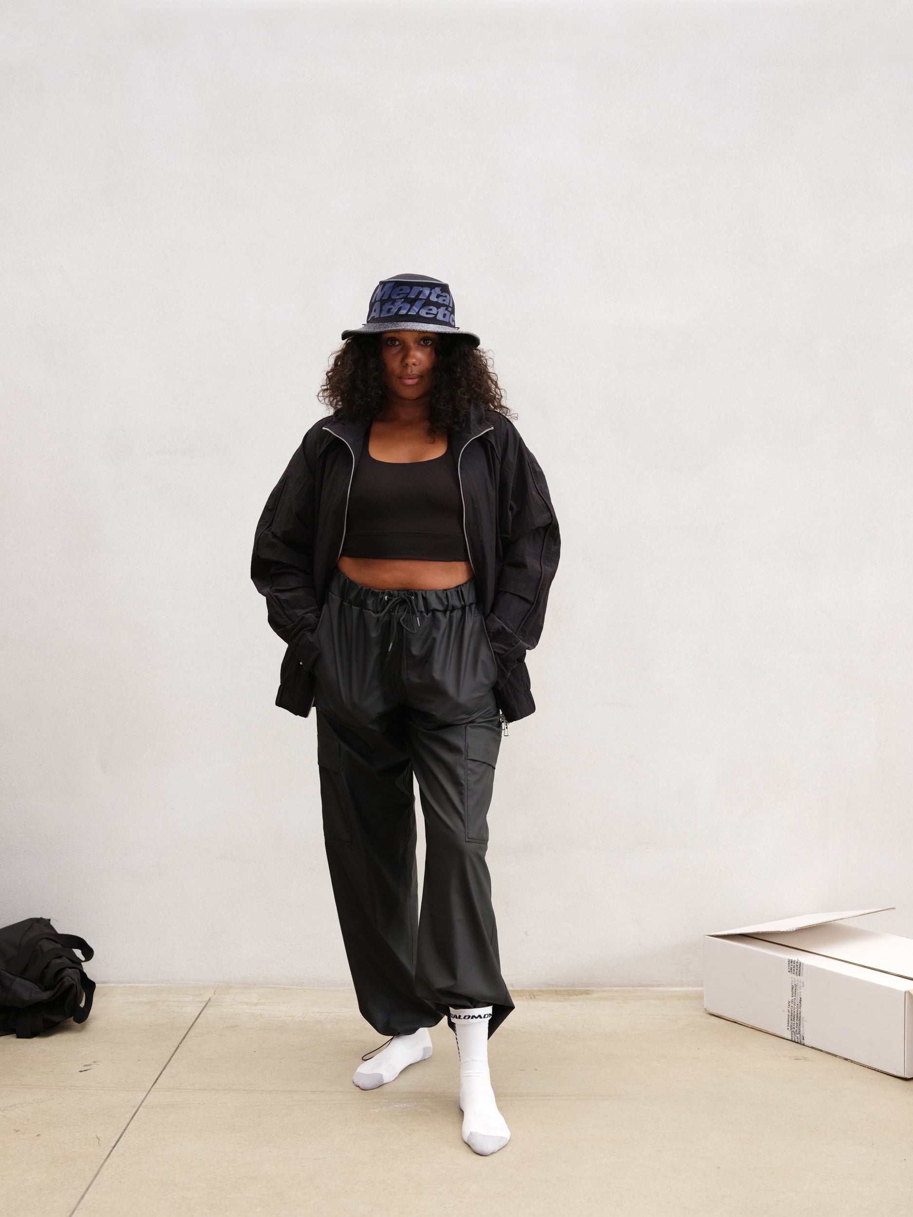 Complete outfit featuring Mental Athletic CHILL SHIELD SPEED BOB ultra trail cap, blending contemporary style with technical performance