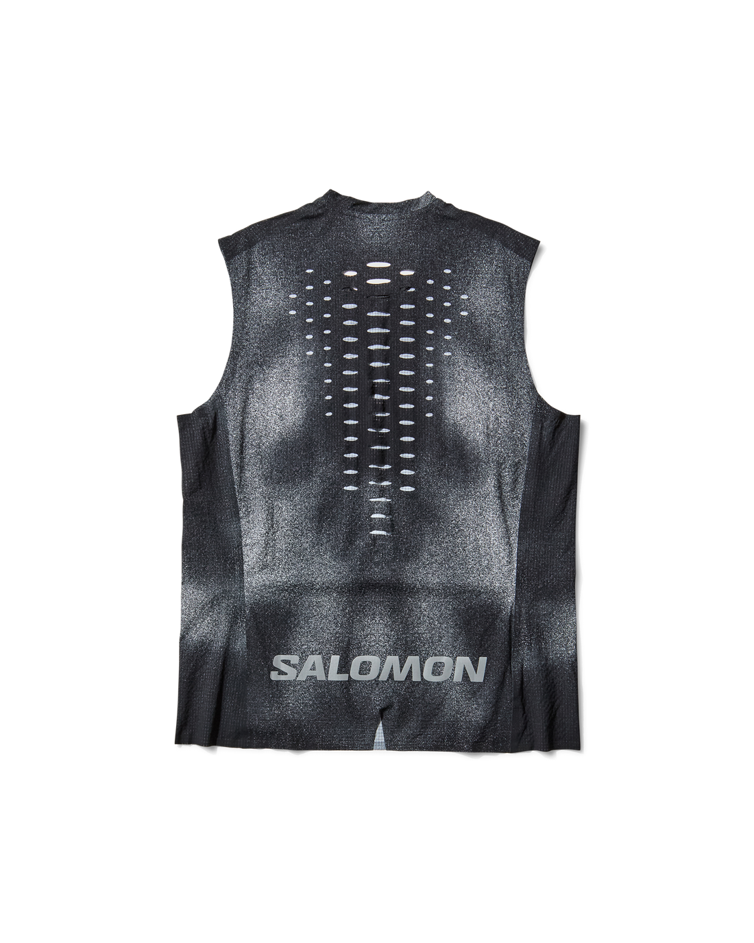 Model wearing BACKBONE TANK U LASER-ENGRAVED MENTAL ATHLETIC, breathable technical tank with modern performance fit