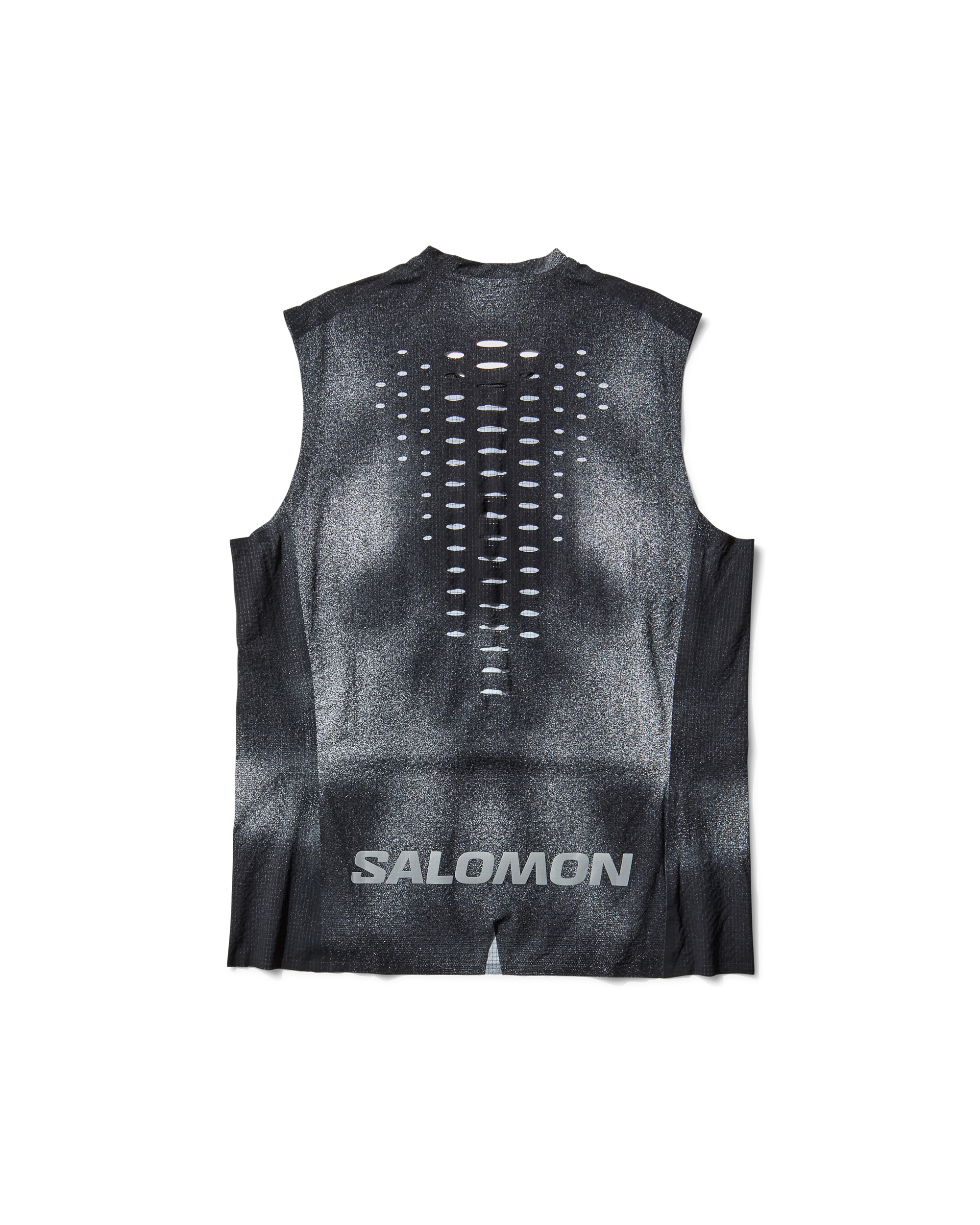Model wearing BACKBONE TANK U LASER-ENGRAVED MENTAL ATHLETIC, breathable technical tank with modern performance fit
