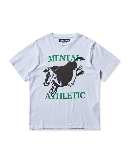Front view of Mental Athletic PRINTED TEE TOKYO, breathable cotton tee for running and streetwear style.