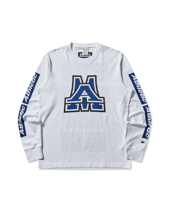 Mental Athletic Long Sleeve Monogram Tee front view showing monogram logo on chest