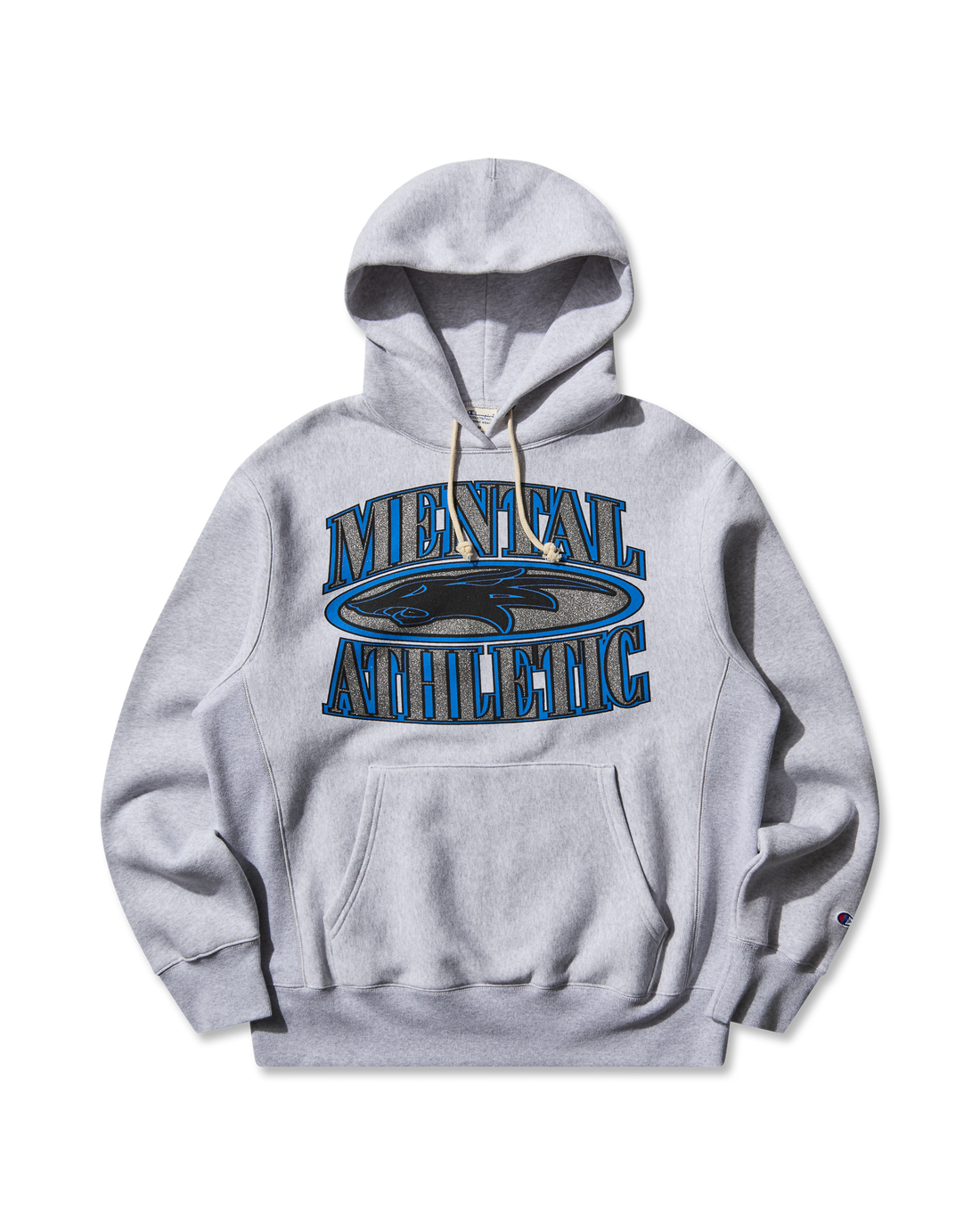 Front view of Mental Athletic WOLF HOODIE, cotton hoodie for training and streetwear style.