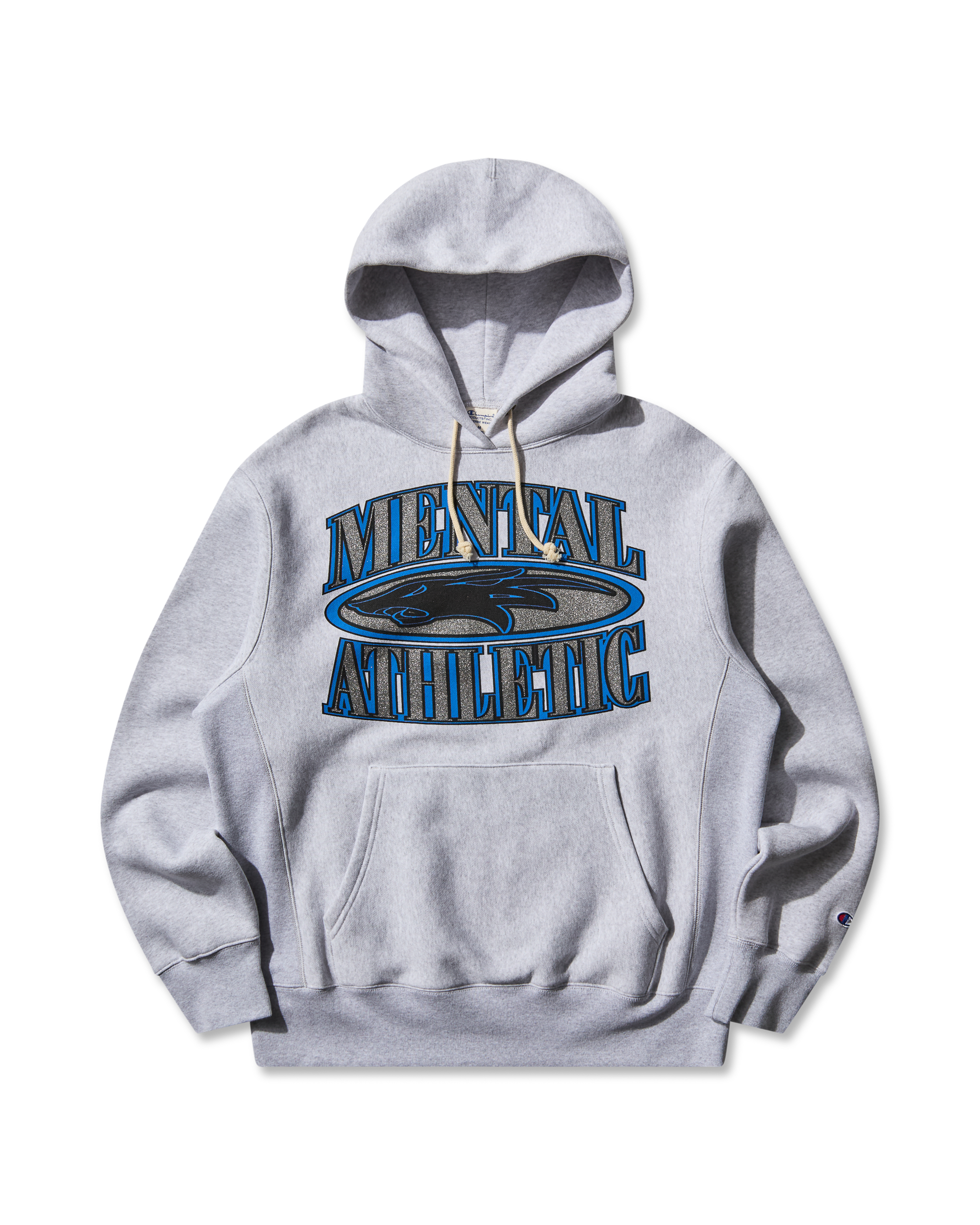 Front view of Mental Athletic WOLF HOODIE, cotton hoodie for training and streetwear style.