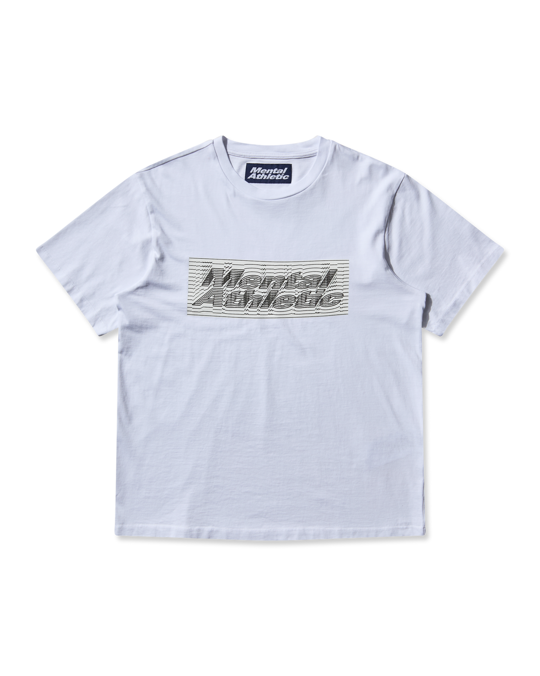 Front view of Mental Athletic Iguchi Logo Box cotton tee, lightweight sportswear style.