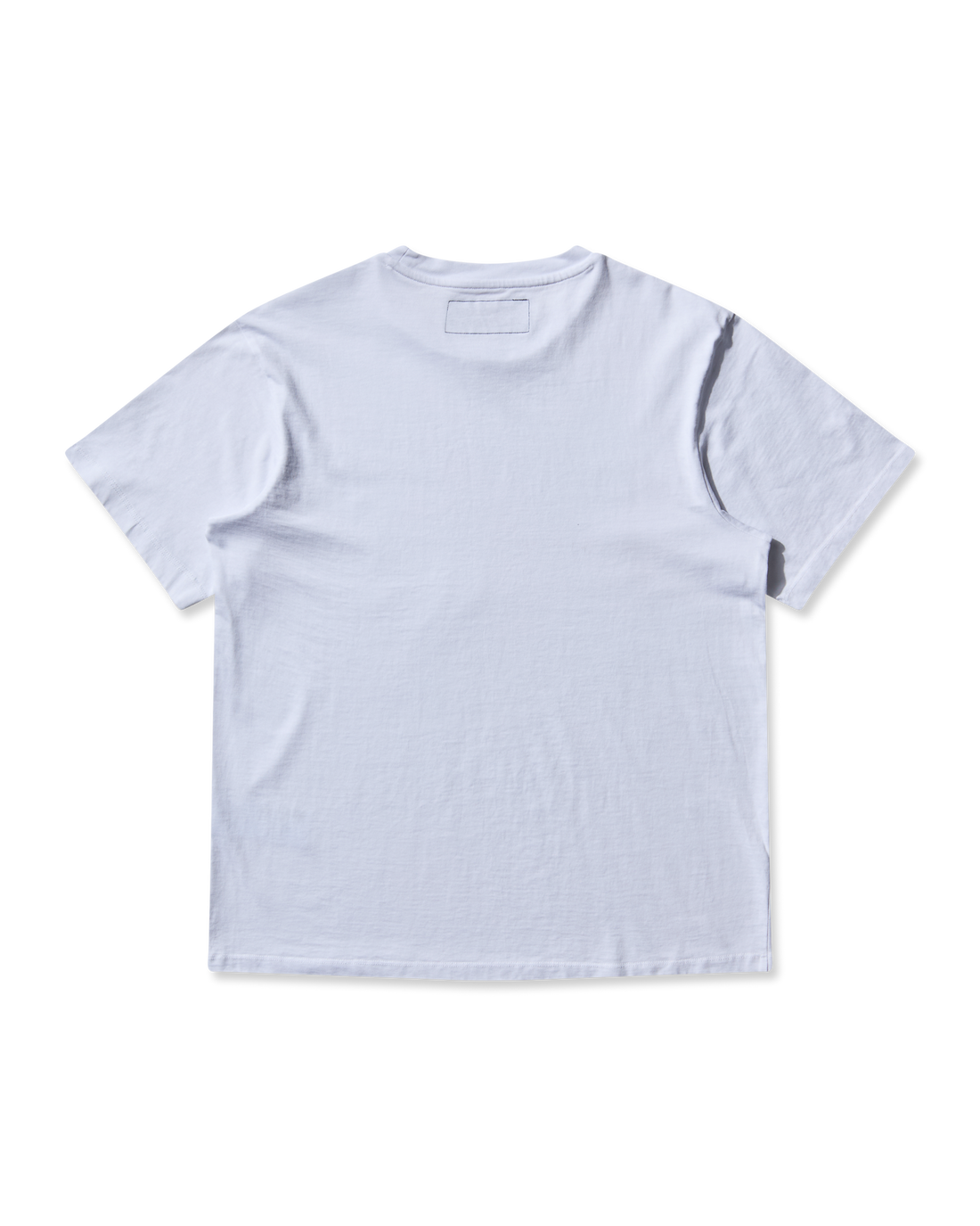 Back detail of IGUCHI Logo Box Path Logo Tee in breathable cotton fabric.