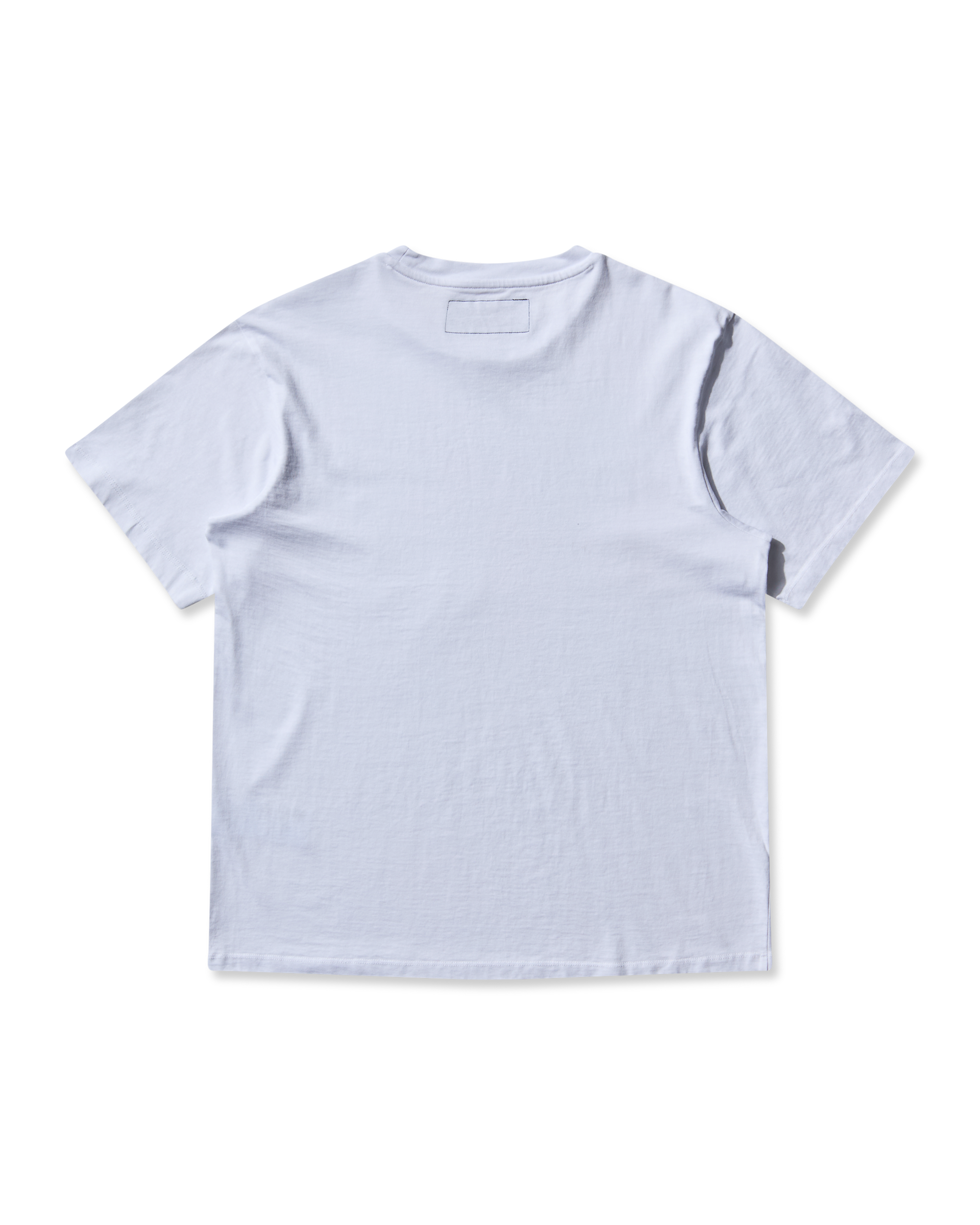 Back detail of IGUCHI Logo Box Path Logo Tee in breathable cotton fabric.