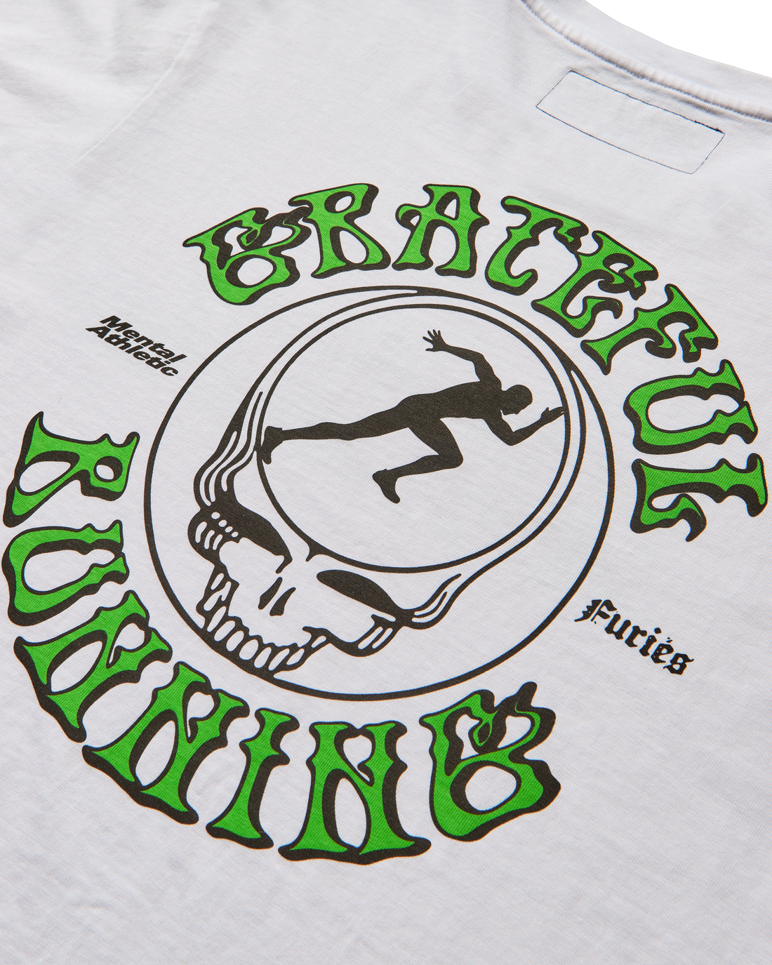 Back detail of the Mental Athletic and Furies tshirt .