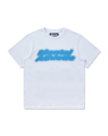 Mental Athletic white cotton t-shirt with blue screenprint graphic, full front view.