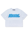 Mental Athletic white cotton t-shirt with blue screenprint graphic, full front view.