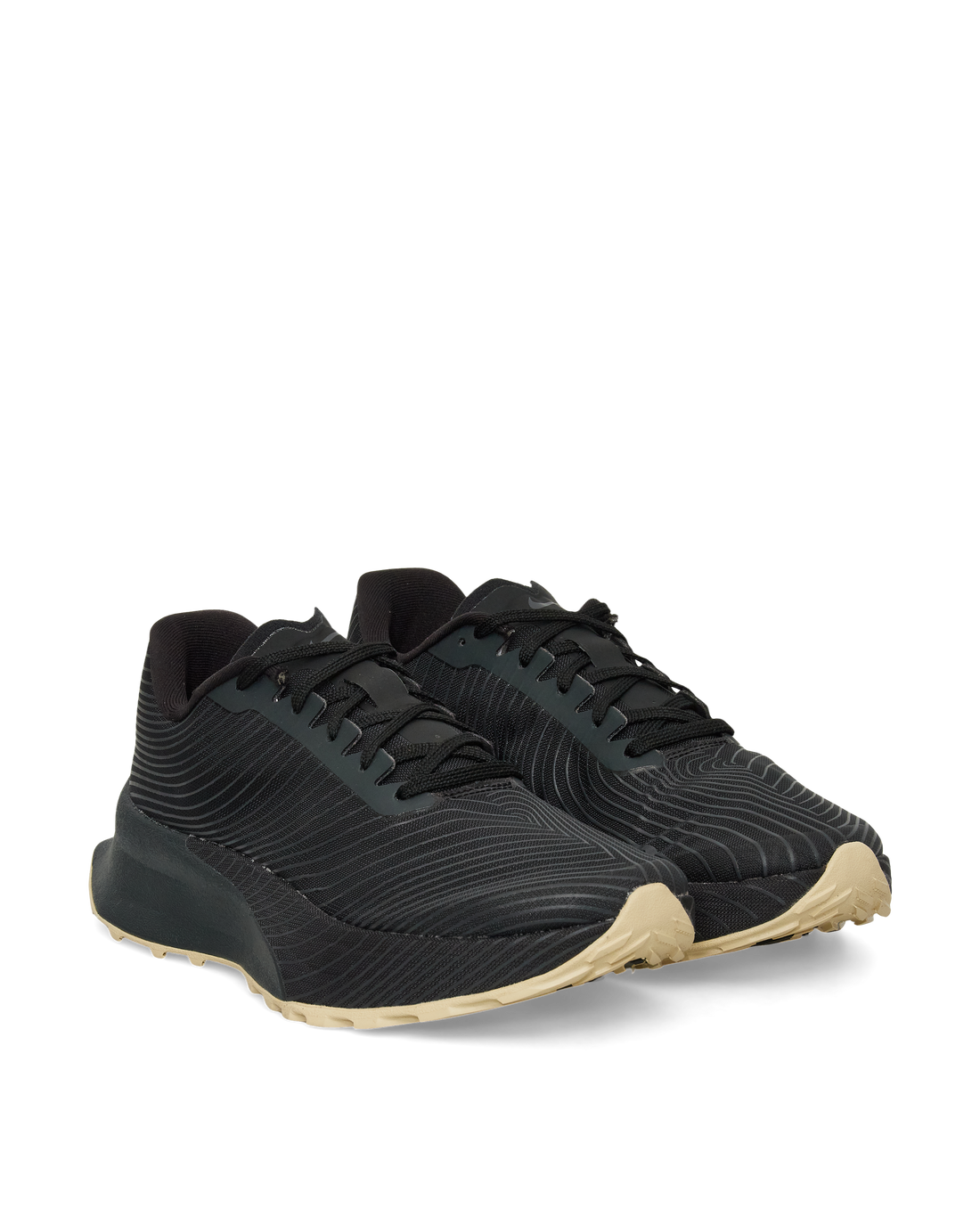 Angled view of the black ACG Ultrafly Trail SP showing the Fit Band lacing system.