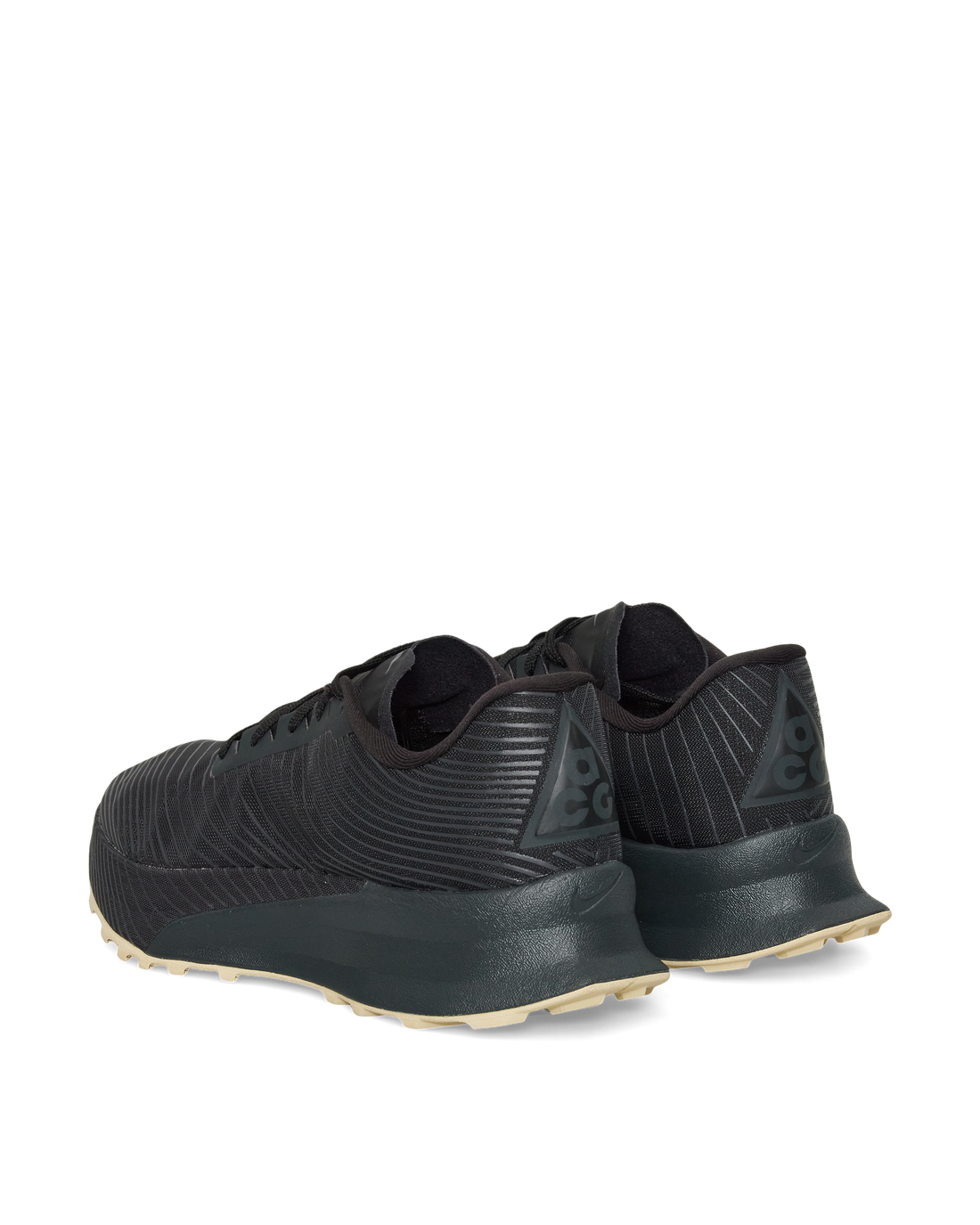 Angled rear view showcasing the heel stability of the ACG Ultrafly Trail SP.