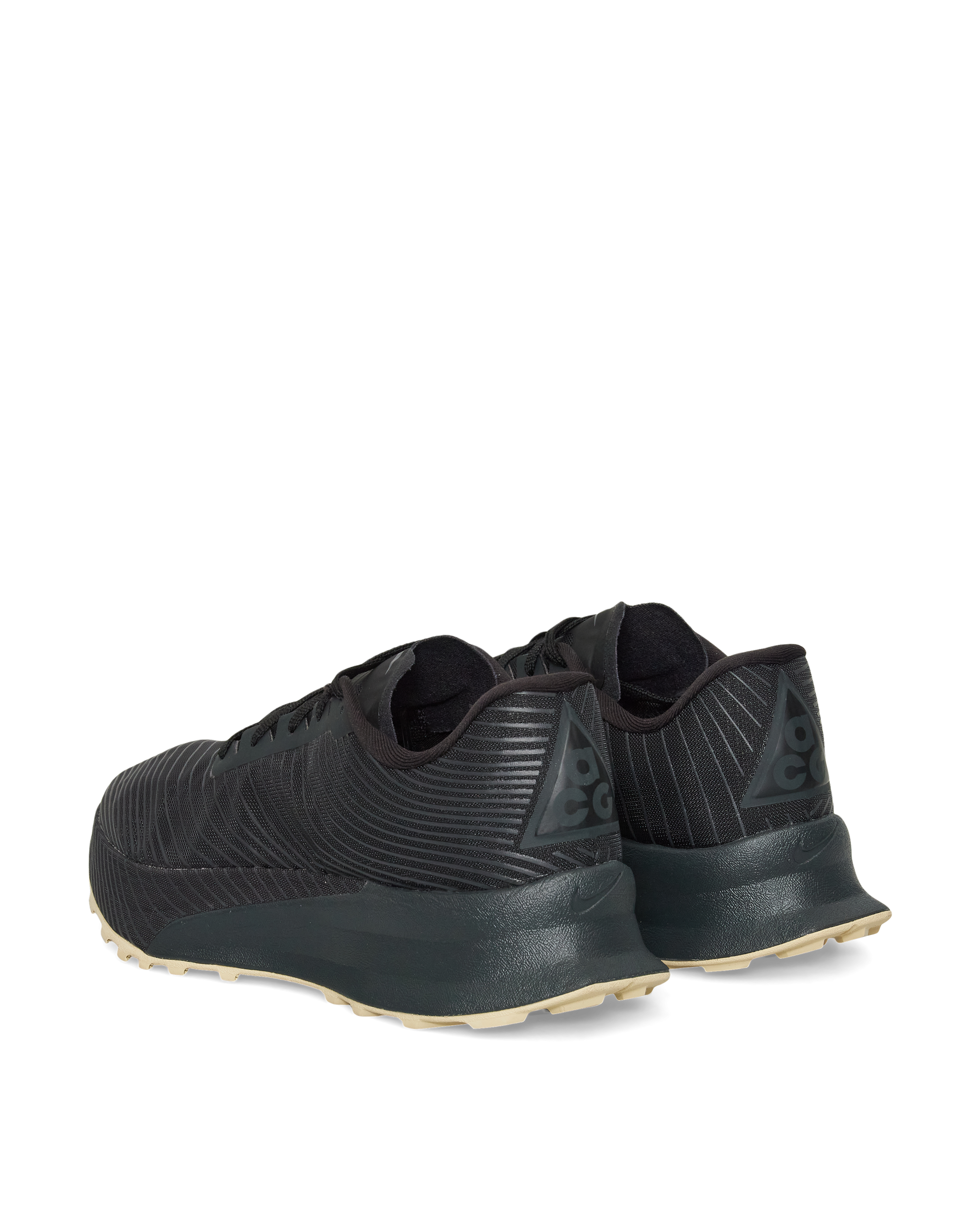 Angled rear view showcasing the heel stability of the ACG Ultrafly Trail SP.