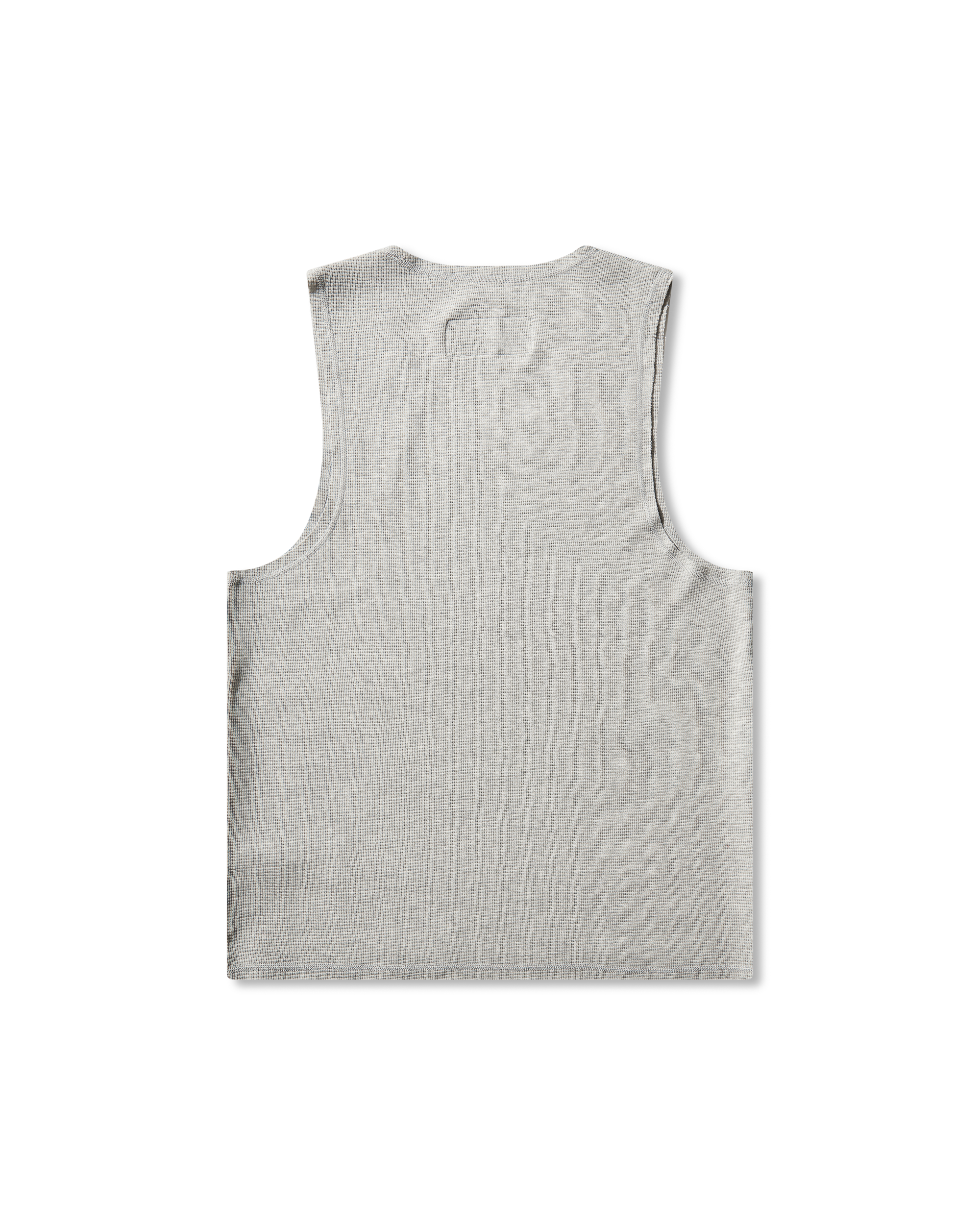 Mental Athletic grey cotton tank top, minimal back view.