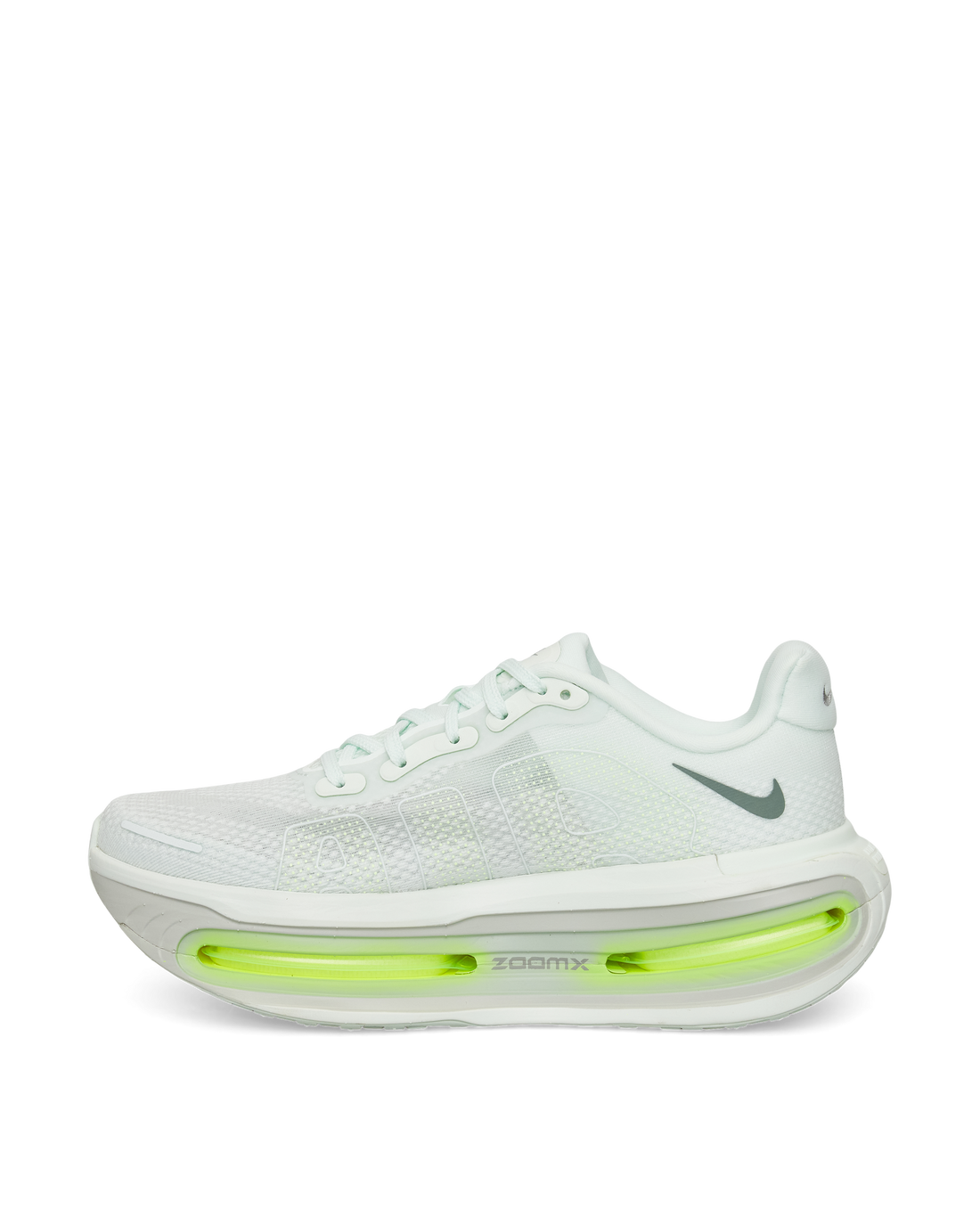 Nike Vomero Premium profile shot — sleek silhouette with neon Air Zoom details.