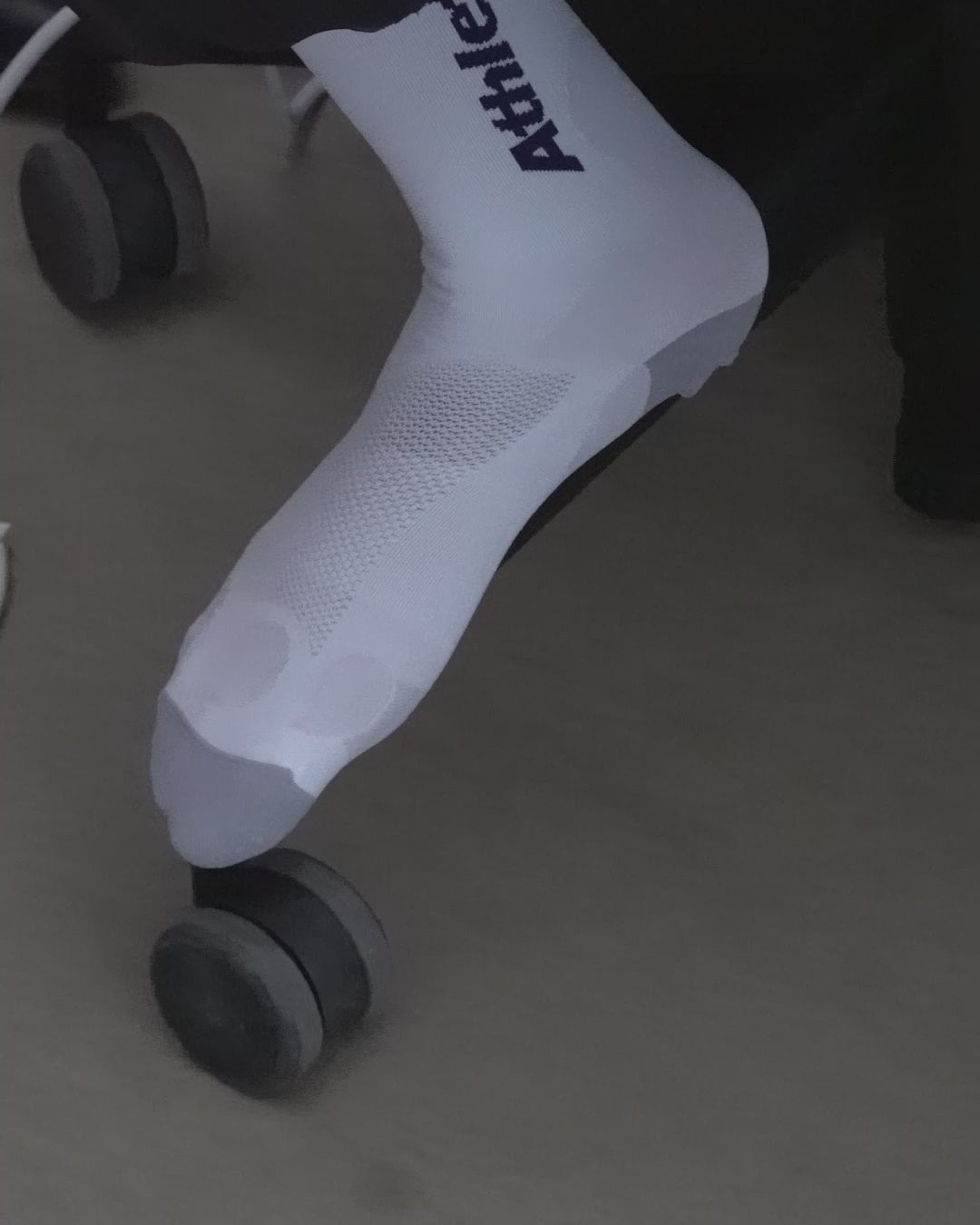 Mental Athletic CREW SOCKS worn during movement, technical trail sock designed for airflow and comfort in intense runs